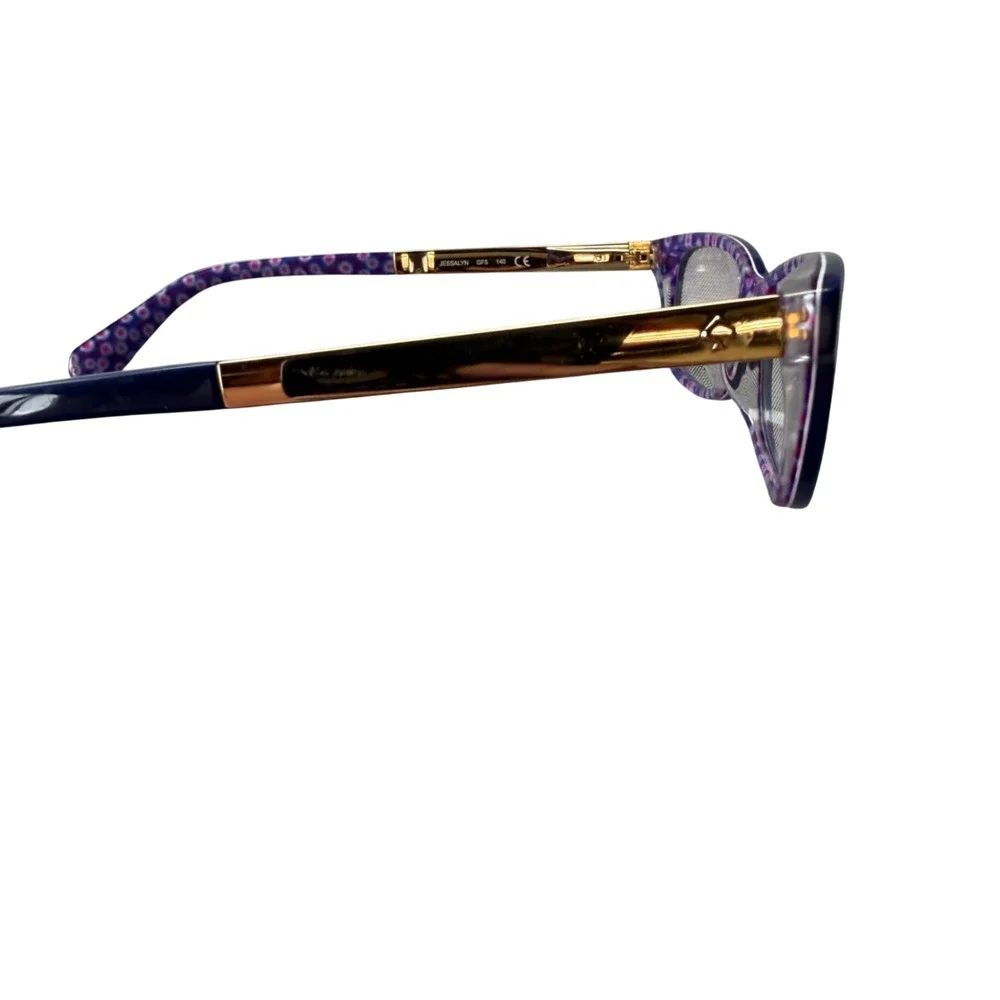 Kate Spade Eyeglass Frames Women 51-16-140 Navy Blue Jessalyn GF5 Floral Gold